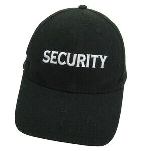 SECURITY Men's Black Baseball Cap Hat (Adult Snapback) Tactical Guard Uniform